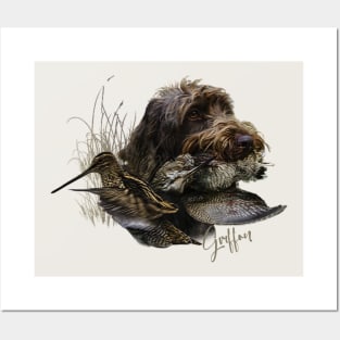 Wirehaired Pointing Griffon , Woodcock hunting Posters and Art